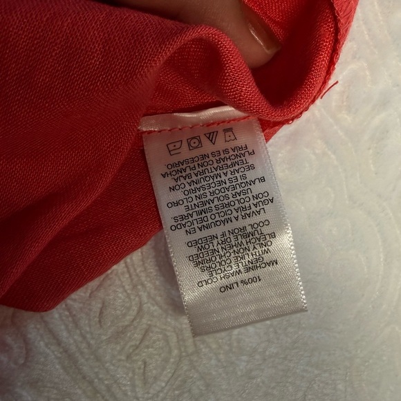Adrienne Vittadini 100% Linen Blouse XXL in Hibiscus – New with Tags - Picture 5 of 7